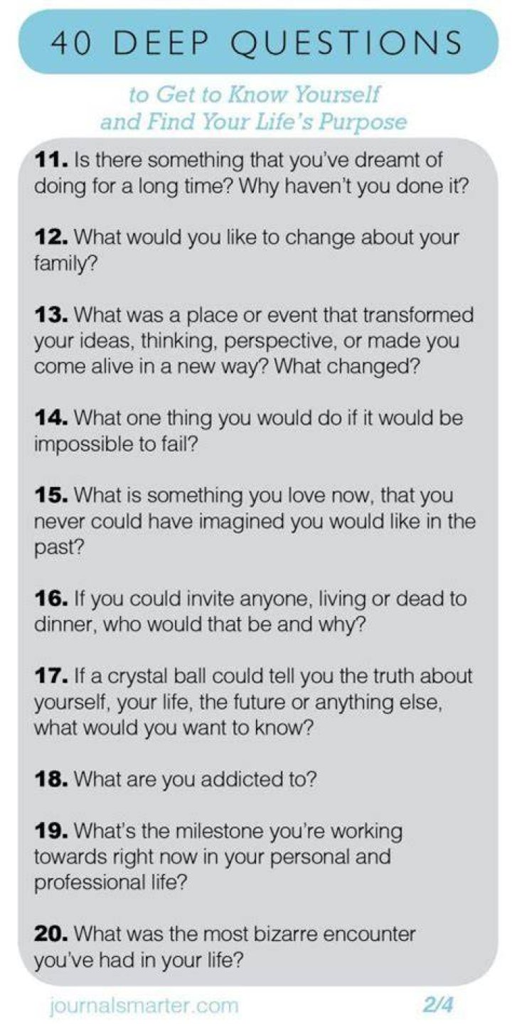 40 Deep Questions To Get To Know Yourself and Your Life Purpose