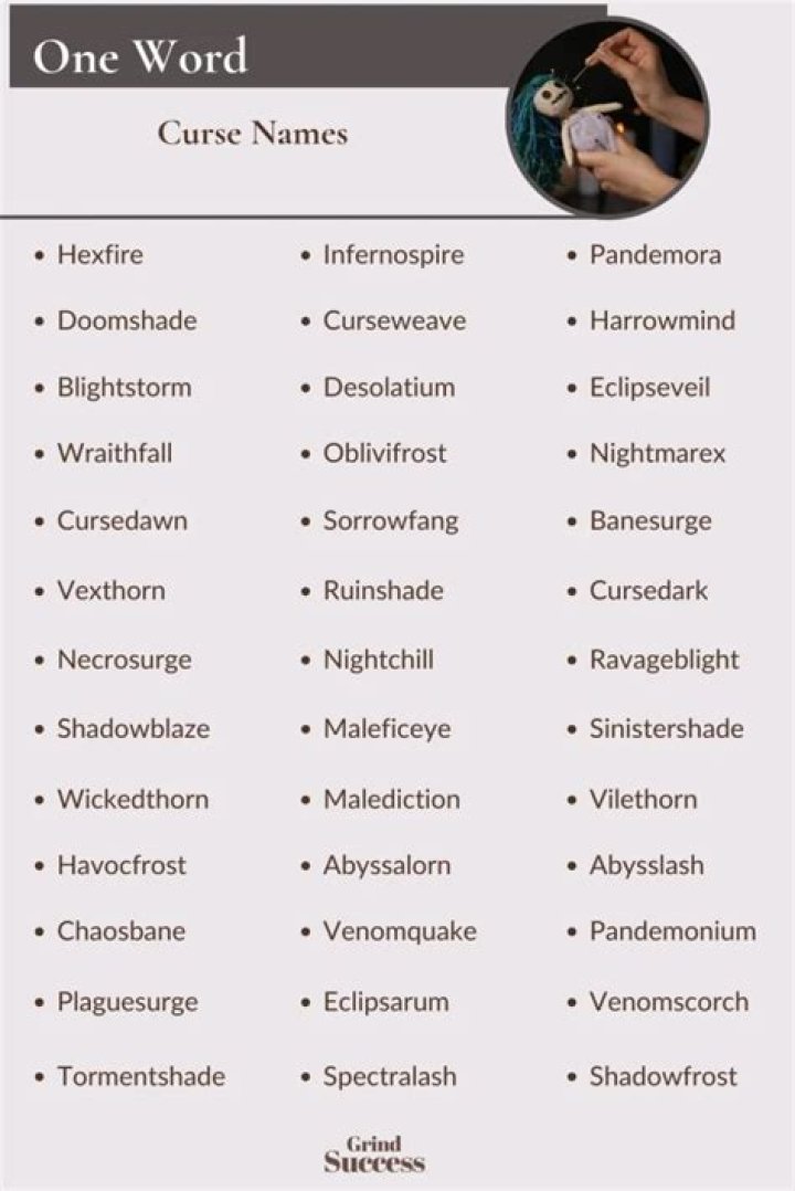 700 Spellbinding Curse Names to Fuel Your Imagination